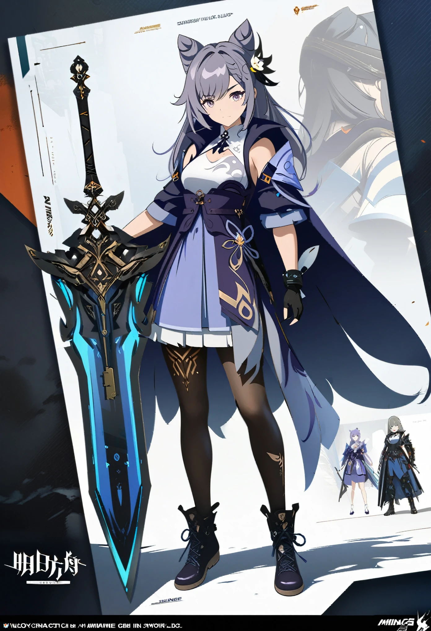 Sword and Cape、Anime character holding a shield, from Arknights, Key Anime Art, Suncred Waters in style of wlop, Official character art, Keqing of Genshin Impact, ( ( Character Concept Art ) ), detailed Key Anime Art, Arknights, Suncred Waters, Amazing Anime 8K, Character artwork, shigenori soejima illustration