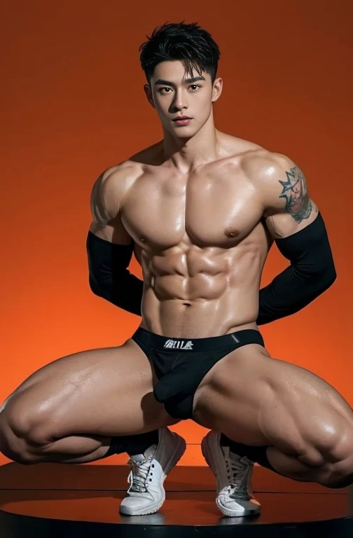 ung handsome chinese guy,20-22 years old,super realistic, super detailed, human skin, mess curly hair, erotic police officers,Interpol,manly Police,perfect studio light, Handsome,musculous,strong sport body, lean muscles,big chest abs, hairy bodies,handcuff, sexy police uniforms(Fine eye 1:3),Black eyes,full bodyesbian, full body tattoo, tattoo chest, tattoo hands, tattoo arms, tattoo back, muscles, Inspired by Bian Shoumin, Inspired by Xiao Yuncong, yihao ren, yanjun cheng, jinyiwei, inspired by Huang Gongwang, xintong chen, naked body, big chest abs, bare butts, nice juicy butts, long big dick masturbate , correct dick shape, sexy wet white thong, nice shape bulge, open legs, luxury super car show room background,