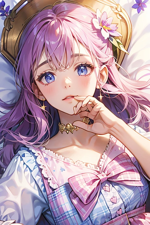 PINK; LAVANDER; BLUE; FLOWER; BOWS; HEART; STARS; PLAID; strawberry; WHITE CHOCOLAT; collar tied in a bow with a gold jingle bell; SPARKLE; GLITTER