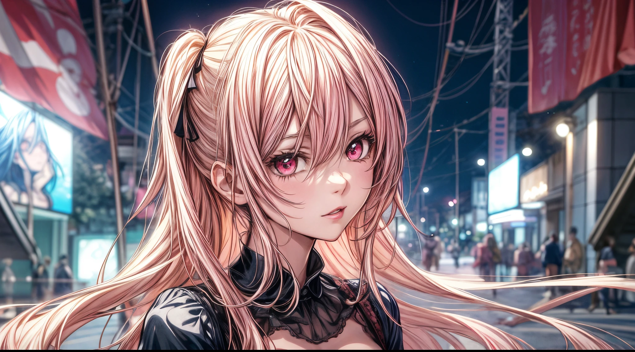 Chica anime con cabello rosado y ojos azules parada frente a un espejo., estilo anime 4k, arte de anime digital detallado, hermoso retrato animado, retrato detallado de chica anime, Cabello rosado y ojos cian., Fondo de pantalla de arte anime 4K, Fondo de pantalla de arte anime 4k, lindo retrato de chica anime, retrato chica anime, Fondo de pantalla animado 4K, lindo retrato de chica animes