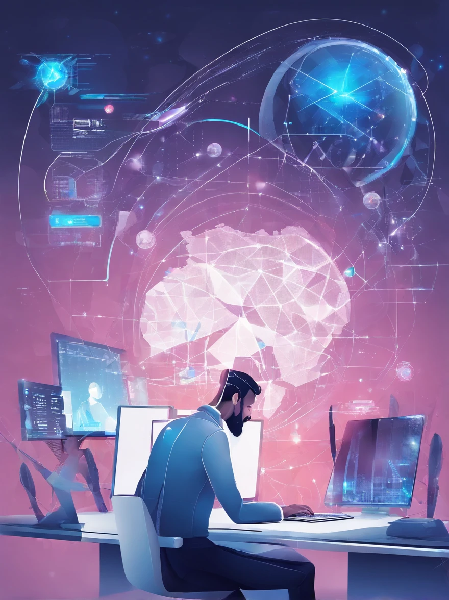Technical support customer service concept, software engineer using laptop computer with customer support and global network, internet technology, it support, digital system service