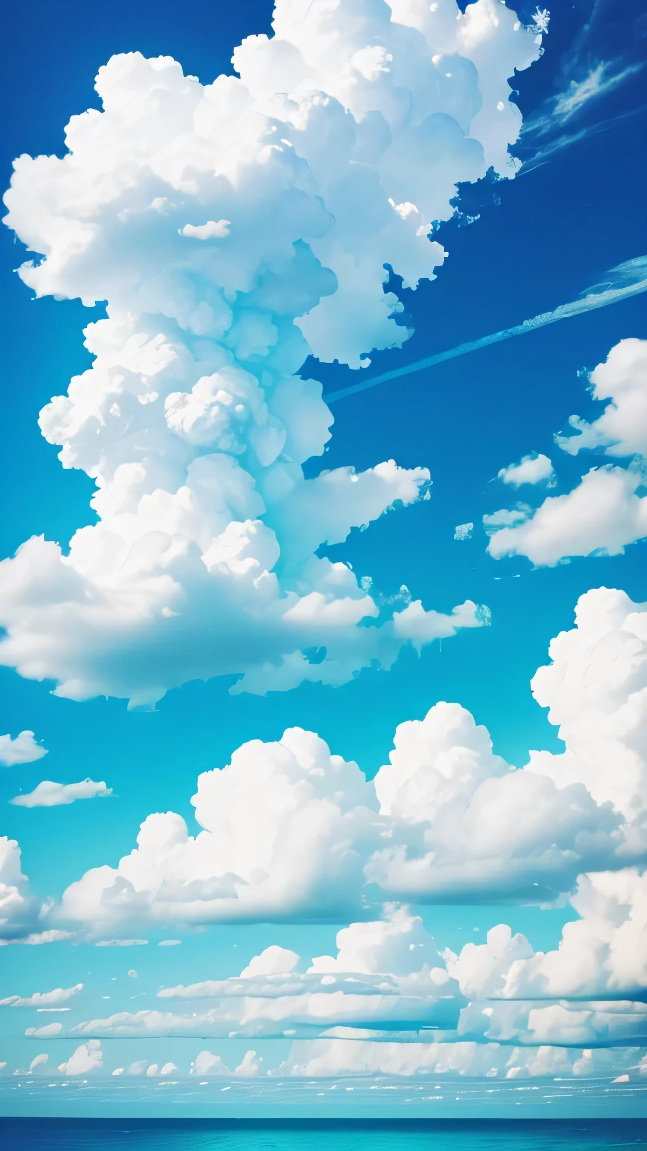 blue sky with big clouds