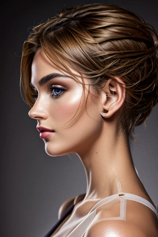 (best quality, highres, realistic:1.37), (portrait:1.1), (studio lighting), orthogonal profile picture, straight profile picture, detailed facial features, symmetric face, flawless skin, well-defined jawline, deep-set eyes, sharp eyebrows, luscious lips, natural-looking makeup, minimalistic background, soft color palette, balanced lighting,foto de perfil ortogonal, profile photo without tilt