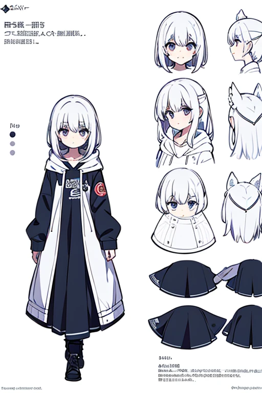 do, high quality, Detailed, NPC, Character Sheet, vector, White Background, Reference Sheet, same characters, Concept Design, No background, Clear Background, whole body,hoodie