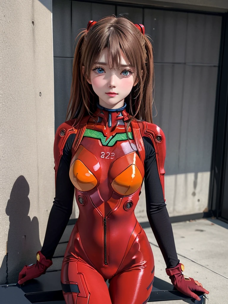 ((Best quality)), ((Masterpiece)), (Details: 1.4), 3D, Asuka Langley Soryu, Asuka, high resolution (high dynamic range), ray tracing, NVIDIA, super resolution, Unreal 5, subsurface scattering ,PBR texturing, post-processing, anisotropic filtering, depth of field, maximum sharpness and sharpness, multi-layered textures, albedo and specular maps, surface shading, accurate simulation of light and matter interaction, perfect proportions ,Octane Rendering,Two-Tone Lighting,Wide Aperture,Low ISO,White Balance,Rule of Thirds,8K RAW,(Masterpiece: 1.4, Best Quality), (Intricate Details), Unity8k Wallpaper, Highly Detailed, Beautiful and Mysterious, Details background, realistic, alone, perfectly detailed face, detailed blue eyes, highly detailed, blush, hair ornament, chignon mahogany hair, (blonde), plug suit 02, Shikinami Asuka Langley, Evangelion, Slender , full body suit, black background, above the waist,composition that shows the whole body,