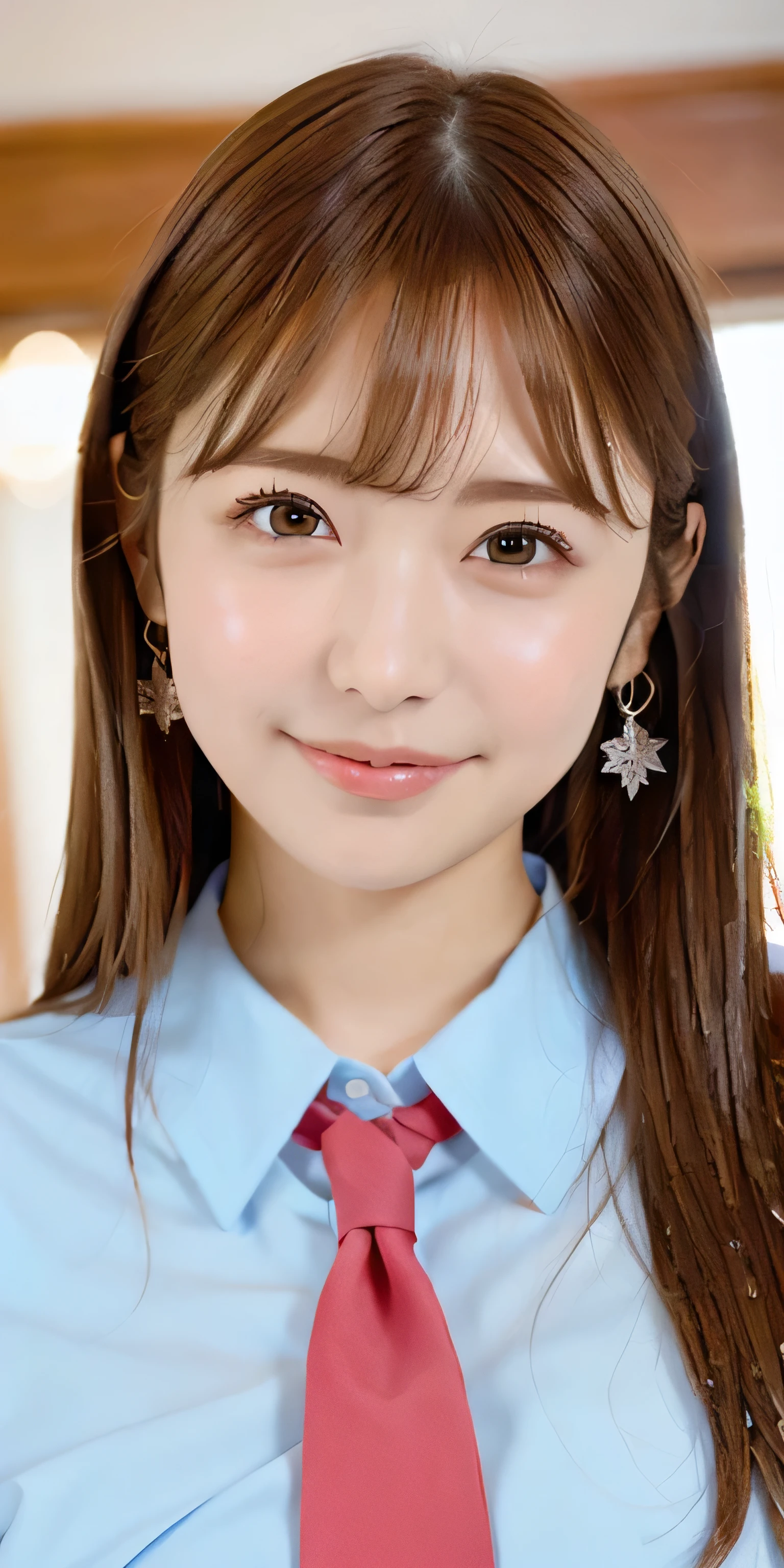 Uruchan-6500-v1.1, (RAW Photos:1.2), (Realistic:1.4), Beautiful detailed girl, Very detailed eyes and face, Fine and beautiful eyes, File size is big, (big), High resolution, Very detailed, highest quality, [masterpiece:1.6], [JK Uniform], shape, Very detailed, CG, The finer details, highest quality, Highly detailed CG uniform 8k wallpaper, Cinema Lighting, 1 girl, ************, cute Japanese , perfect shape, [unbuttoned White school blouse], big firm chest, [Huge breasts, Heavy chest: 1.6], Cute droopy eyes, beautiful big eyes, White school blouse, See-through bra, Sweaty and wet, [sexual excitement: 1.1], [sexual excitement: 1.1] Lying in bed: 1.5], Raised hand,  tie a ribbon around the neck, smile, (The whole body is wet), Shining Eyes