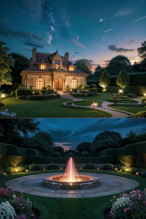 "Imagine a large, majestic castle floating in outer space, surrounded by a lush, vibrant garden. The garden is filled with a variety of pink plants and flowers, and the soft pink clouds drift around it, creating a dreamy atmosphere. Cats of all sizes and colors play and lounge throughout the garden, adding to the enchanting and surreal scene. The entire garden and its surroundings are illuminated by the gentle glow of distant stars, making it a magical and serene floating paradise. put earth as a background