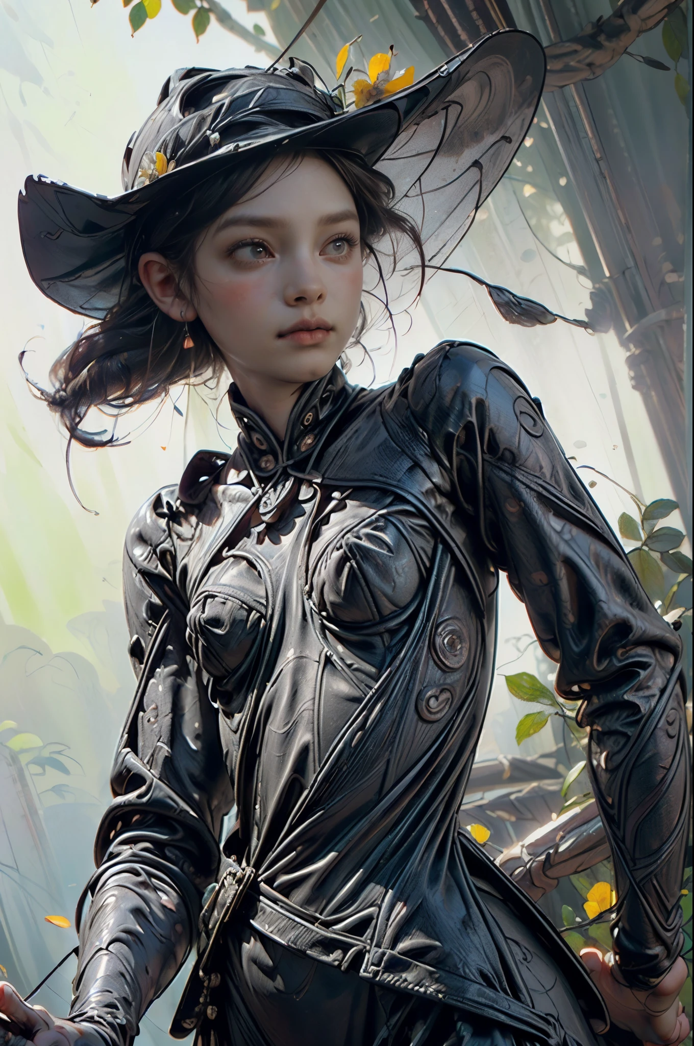((Create MaxZenArt!)),(young girl - , обнаженная body, dark hair, bright skin, Scarlet lips, smile; black, expressive playful eyes,))_((top quality, masterpiece), (black translucent chiffon dress, Golden Line, Very short dress,(seductive body, small beautiful breasts,), (calm relaxed pose, hair fluttering in the wind, half a turn, look at the viewer, stylish girl model))_((digital painting, wide brush stroke, superiority, oil painting), (daylight, soft warm shadows, contrasting cold light, Reflexes, turnaround, tracking))_((background – stunning blooming irises; (violet, yellow, blue, white), (petals, shoots))_((Highest quality workmanship, realism, digital painting, modern writing style, clear correct anatomy, elegance, ease of execution))