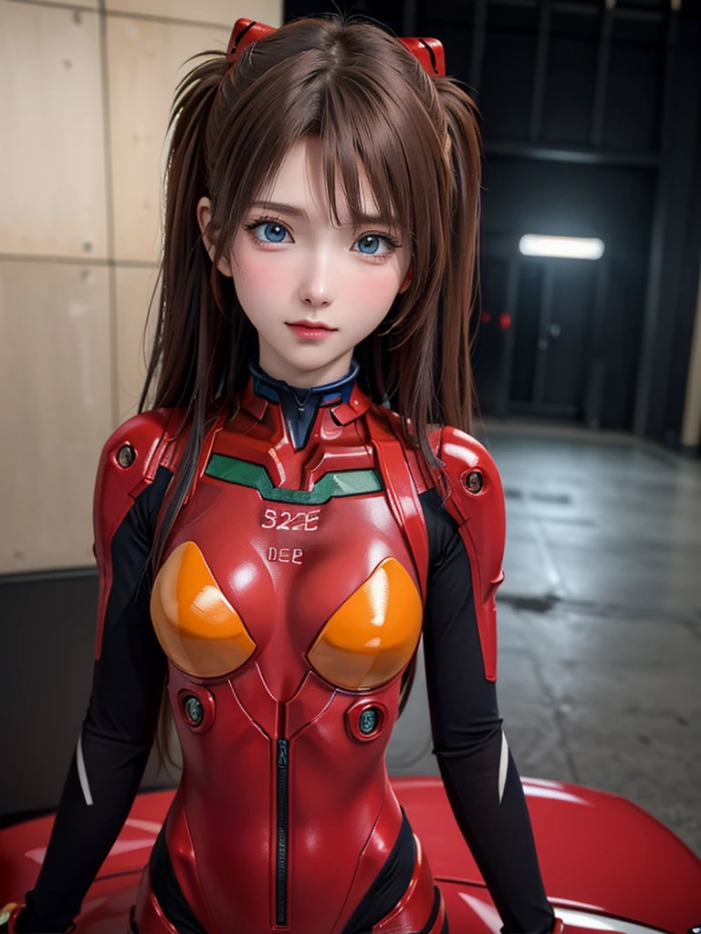 ((Best quality)), ((Masterpiece)), (Details: 1.4), 3D, Asuka Langley Soryu, Asuka, high resolution (high dynamic range), ray tracing, NVIDIA, super resolution, Unreal 5, subsurface scattering ,PBR texturing, post-processing, anisotropic filtering, depth of field, maximum sharpness and sharpness, multi-layered textures, albedo and specular maps, surface shading, accurate simulation of light and matter interaction, perfect proportions ,Octane Rendering,Two-Tone Lighting,Wide Aperture,Low ISO,White Balance,Rule of Thirds,8K RAW,(Masterpiece: 1.4, Best Quality), (Intricate Details), Unity8k Wallpaper, Highly Detailed, Beautiful and Mysterious, Details background, realistic, alone, perfectly detailed face, detailed blue eyes, highly detailed, blush, hair ornament, chignon mahogany hair, (blonde), plug suit 02, Shikinami Asuka Langley, Evangelion, Slender , full body suit, black background, above the waist,composition that shows the whole body,