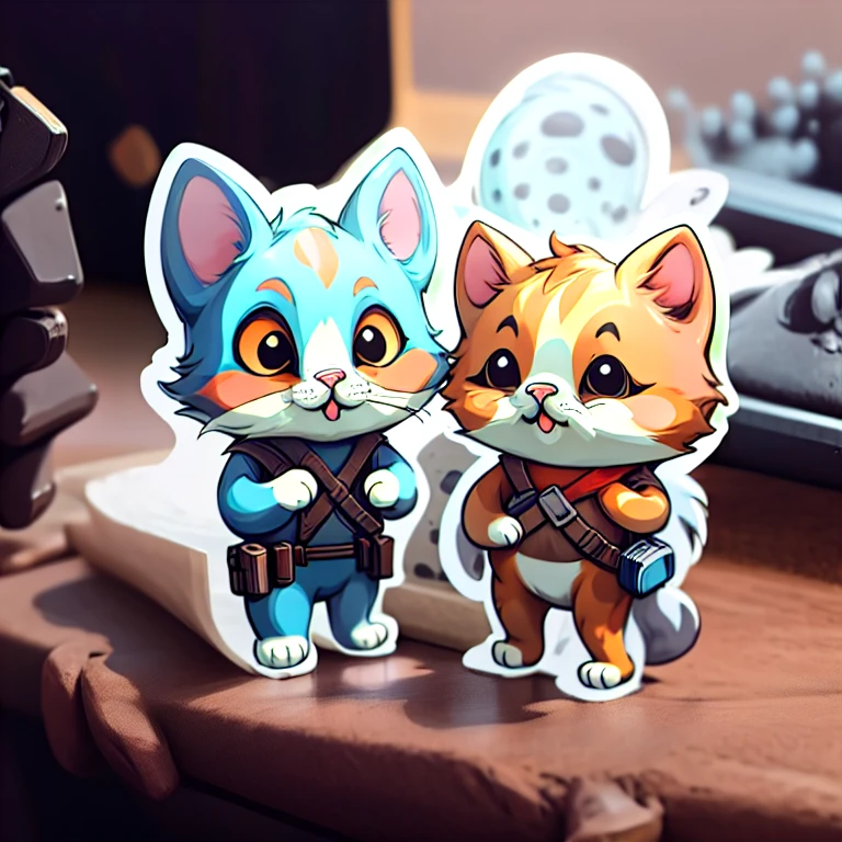 stickers, animal, cute, anime, goggles, military