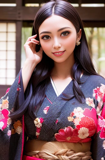(8k、highest quality、masterpiece:1.2)、(Realistic、Ultra-detailed、超A high resolution、1 girl,Beautifully detailed face,Perfect body,((Long black hair)),((Daytime)),narrow、(Slim waist :1.3)、Beautifully detailed skin、Skin Texture、Floating Hair、((Dawn)),(Shrine maiden:1.1),Red too,As with the skirt, kimono, kimono,Wide sleeves,white kimono, ,hair ornaments, Hair Clip,Japanese Shrines,Full face blush,((Daytime))((Upper Body Shot))