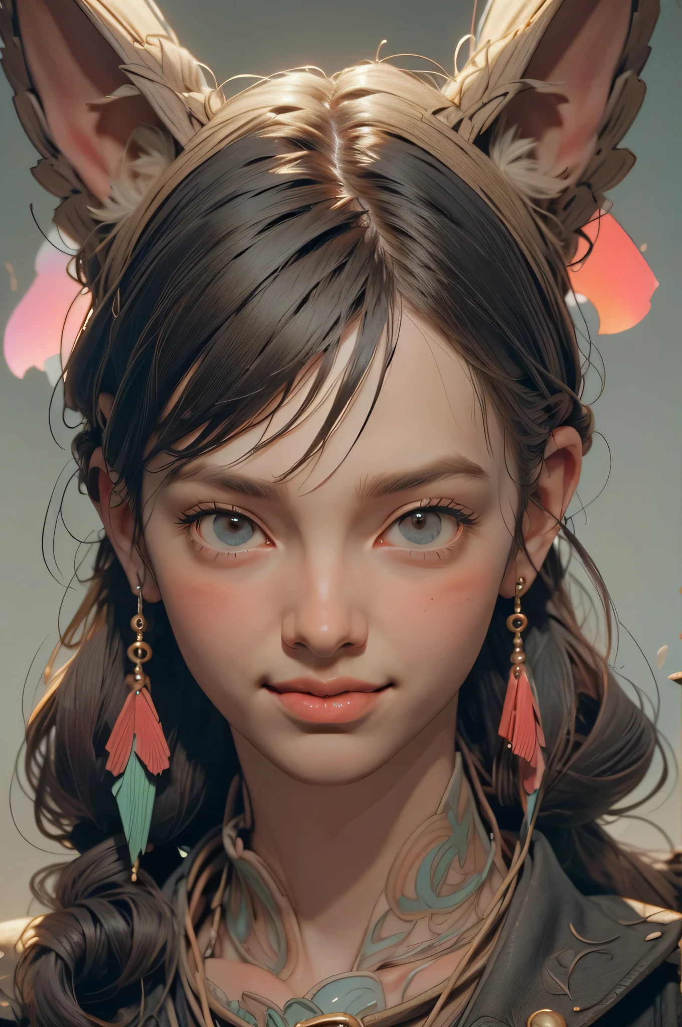 black hair, hair bobbles, wince, longeyelashes, solid circle eyes, fake animal ears, light smile, ear blush, fang, Surrealism, drop shadow, anaglyph, stereogram, tachi-e, pov, atmospheric perspective, Art Deco, Dutch Golden Age painting, depth of field, anime style, Pop art, 8k, super detail, ccurate, best quality, anatomically correct, award winning, HD, ccurate