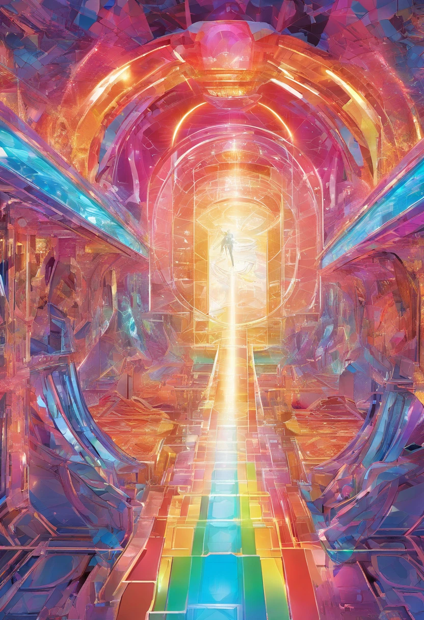 Rainbow Men in Crystal Chariot in Celestial Arcade