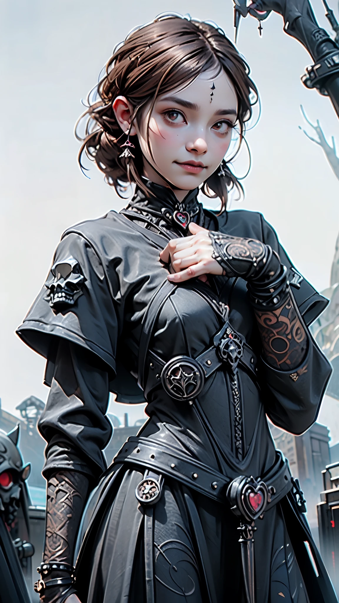 (sonrisa mostrando los dientes:1.3),(Shibuya gal:1.5)、(ta punk rock gothic :1.4 )、(moda gotica:1.4)、(neogothic:1.3)、(Fine-grained denim vestido:1.4 )、(Vistiendo una sirvienta steampunk detallada en mezclilla y blanco.:1.5)、! Fondo de cementerio de calaveras grandes :1.4), (cuello y mangas de encaje:1.1)、(calcetines hasta la rodilla de mezclilla:1.3)、(dark fantasy cemetery background :1.4), (heart mark decoration:1.guantes de moda unrock:1.4)、(adorno de pelo de lujo:1.4)、(heart brand belt)、(Tacones altos de mezclilla)、(La ropa interior es a rayas.:1.4)、(24 years old)、((Of the highest quality、8K、obra maestra:1.3))、Belleza de abdominales delgados:1.3、(Peinado informal、enormes tetas:1.1)、vestido:1.1、super small face、Ojos estrechos、double eyelid、una sonrisa descuidada、Esbian de cuerpo completo、dynamic angle、de cerca、filtro completo、fondo borroso、bokeh、hora azul、Textura detallada de la cara y la piel.、ojos detallados、,(Colas gemelas:1.3)、(golden brown hair:1.3)、idol engraving、(El fondo es cementerio tenebroso piedras grandes :1.4 )、(adelgaza tus piernas:1.4)、(Cuerpo delgado:1.3)、(clavicle:1.1), (colores brillantes), ,( ciberpunk 2.1),(cementerio V2.1), (dynamic cowboy pose) 