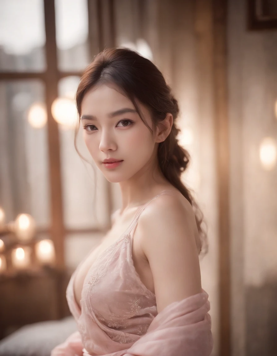 a Chinese woman with beautiful Delicate eyes, Beautiful and delicate lips, Extremely detailed face and skin, Pale skin, 23 years old,wearing a red dress, skirt, high heels, medium long shot, dancing in the dance hall, beautiful lights, Full breasts,Big breasts,long legs, full body portrait. Beautiful photography,Long eyelashes, Good anatomy , Practical skin texture, Delicate eyes, professional, 4K, Wide-angle lens, Optical Depth of Field, Kodak Vision Color, Perfectly proportioned body, Extremely detailed, ultra-photoPractical, Practical, Post-Processing, Maximum details, Roughness, real life, ultra -Practical, Photorealism, photography, 8k Ultra HD, photography
