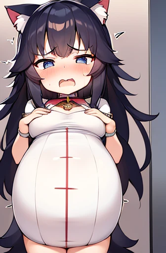 Have cat ears、work、Looks very painful、Small face、、masterpiece、Very embarrassed look、Big Breasts、Very impatient、Trembling、Sweating、Are pregnant、No characters allowed、Being restrained、disease