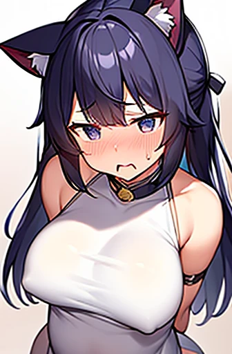 Have cat ears、work、Looks very painful、Small face、、masterpiece、Very embarrassed look、Big Breasts、Very impatient、Trembling、Sweating、Are pregnant、No characters allowed、Being restrained、disease