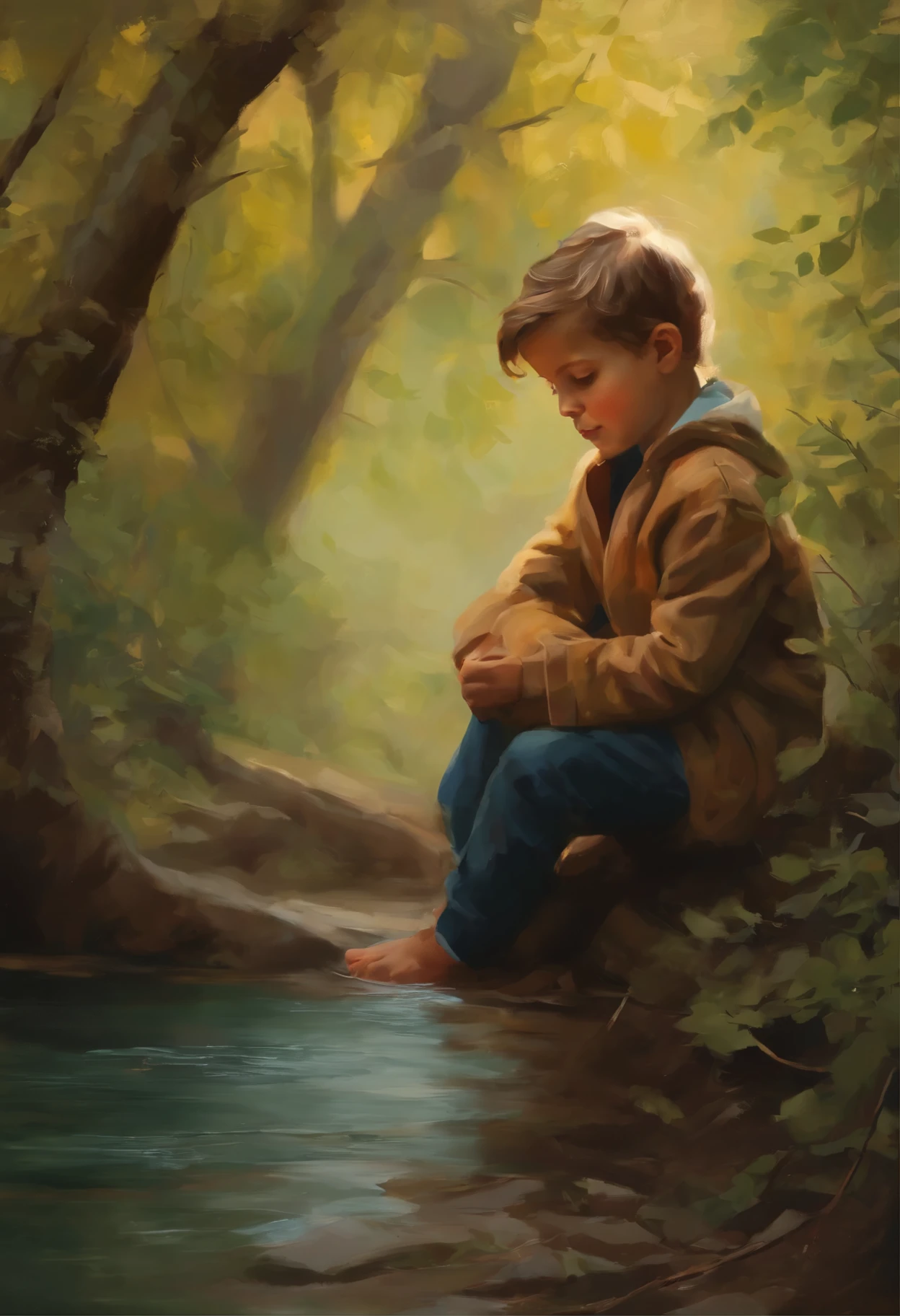 create a boy by painting'art