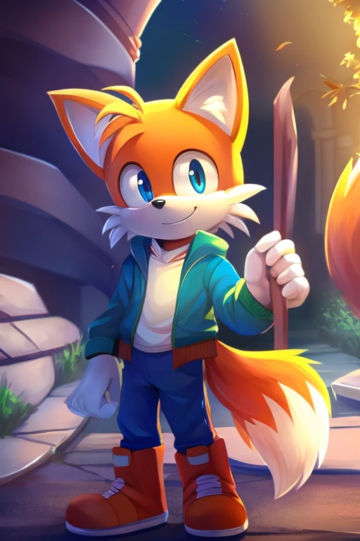 tails the fox happy