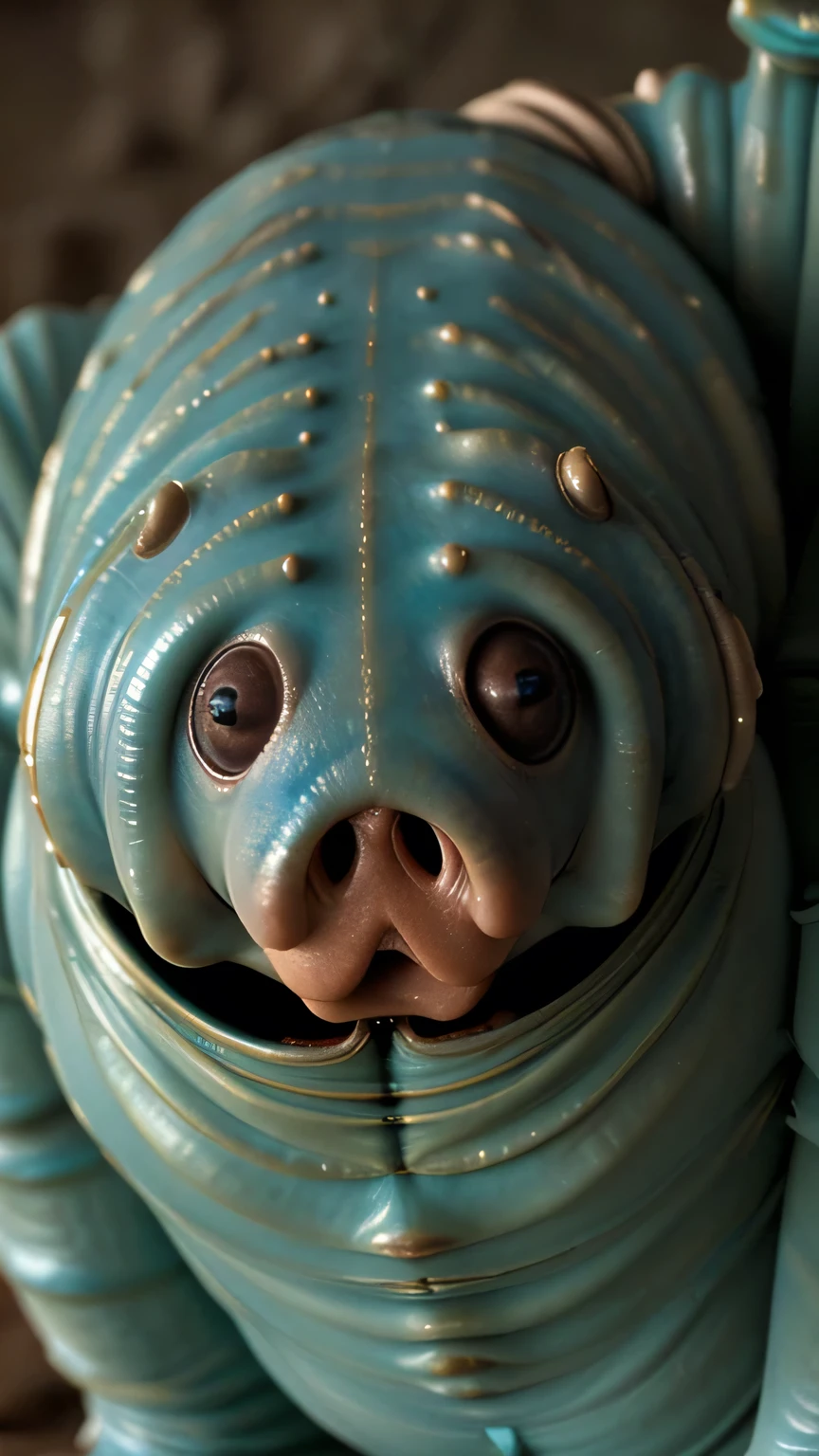 Close-up of a tardigrade, destacando sua estrutura e movimento
