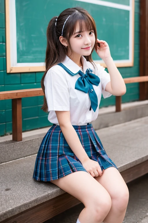 Cute Girls、Idol、high school girl、mini skirt、sit