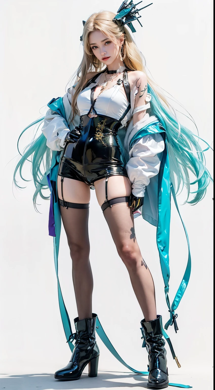 ((masterpiece:1.4)、(best quality:1.4)、(Practical:1.7))、masterpiece:1.4、(The most detailed rendering:1.4)、(Space Battleship Yamato Beautiful Girl Navigator Yuki Mori:1.4)、Super beautiful航海士森雪、(Screenplay by Luis Royo:1.4)、(Uniforms that accentuate your style:1.2)、(Future Sci-Fi Battle Fashion:1.2)、(street style wear)、(Tights)、(Luxurious shiny latex:1.4)、(Luxurious yellow latex:1.4)、19 years old、(Cute tattoos:1.4)、(Wearing gloves)、Cute girl、Super beautiful、(Seductive pose)、Clear focus、Portrait Photography:1.4、8K、Practical photo images:1.4、(Perfect female body:1.4)、Perfect proportions、(permanent:1.4)、(upper body photography:1.4)、Pretty Face、Fearless expression、beautiful eyes、(Beautiful girl，Highlighting her slender abdominal muscles)、Willow Waist、(Long-legged beauty，Extraordinary temperament:1.4)、Beautiful Feet、(long hair:1.2)、Dark Makeup、Eyeshadow、Glowing eyes、Bright lips、Beautiful breasts、Large Breasts:1.2、Sexy buttocks、(permanent facing forward:1.4)、original photo、red lips、High heel:1.4、Necklace:1.4、necklace:1.4、earrings:1.4、1 screen display、Space battleship Yamato bridge:1.2