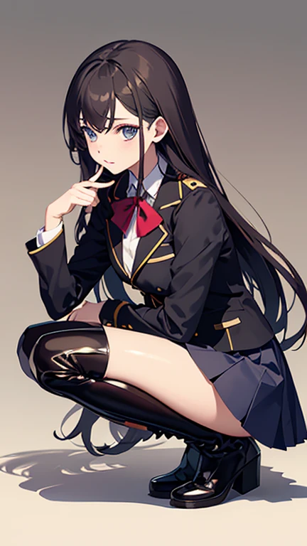 Knee-high boots school uniform woman