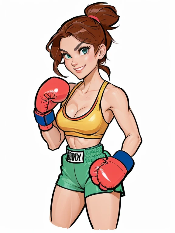disney pixar, 8k,a cartoon of a woman with boxing gloves and a bra, in a fighting pose, fighting pose, fighting pose, fighter pose, boxing stance, in a fighting stance, fighting game character, boxer , she is ready to fight, posing ready for a fight, cartoon style illustration, boxing, in a boxing ring, strong woman, digitally colored, cartoon art style