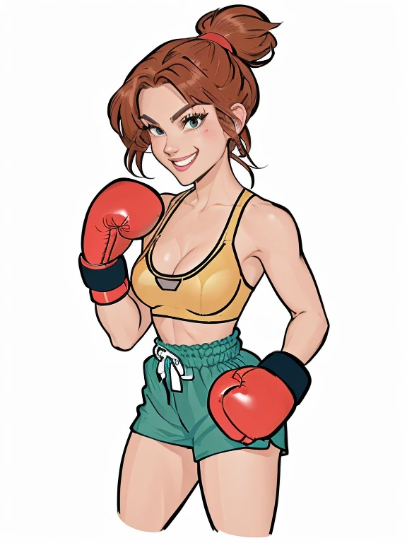 disney pixar, 8k,a cartoon of a woman with boxing gloves and a bra, in a fighting pose, fighting pose, fighting pose, fighter pose, boxing stance, in a fighting stance, fighting game character, boxer , she is ready to fight, posing ready for a fight, cartoon style illustration, boxing, in a boxing ring, strong woman, digitally colored, cartoon art style