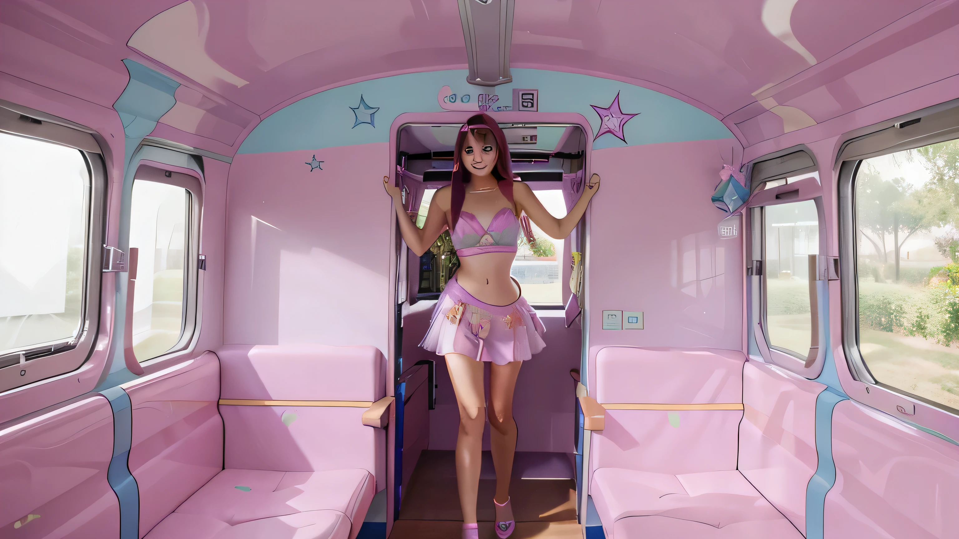 winkx komsept train will be a Winx magic fairy within the walls covered with pink colors