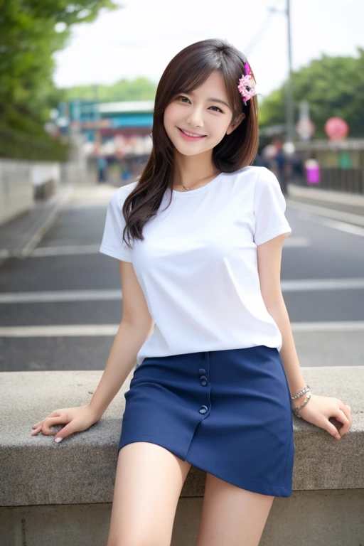 high quality、masterpiece、One Woman、Japanese、Small 、Thin thighs、Soft Skin、smile、Neat、announcer