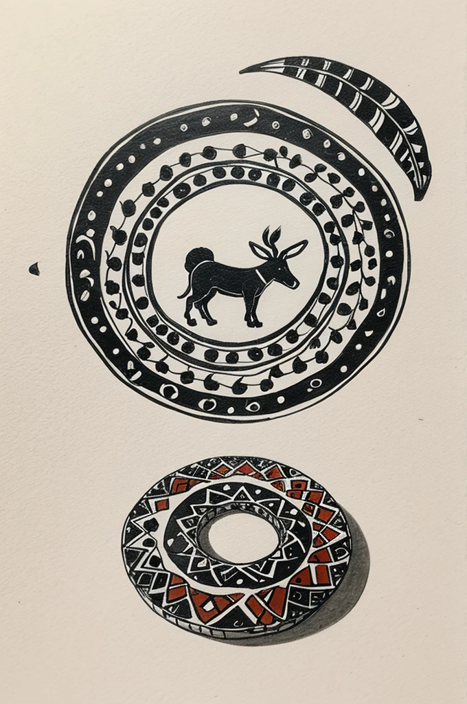 Dibujo de animal tlacuache minimalista