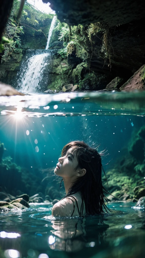 ((Atlantis))、A scene that disappears overnight into seaweed debris、draw in reality。