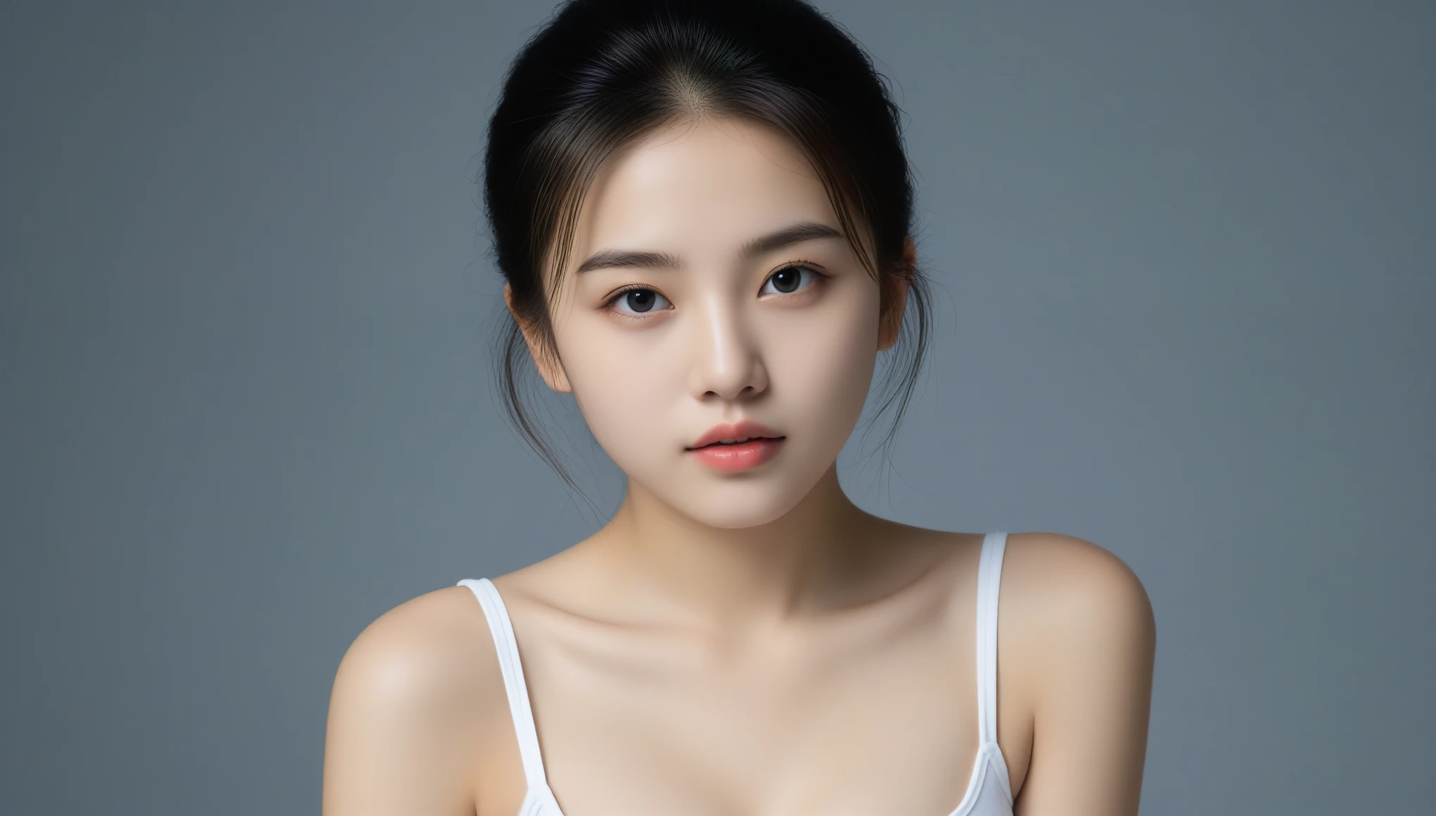 8k, Ultra-high resolution, highest quality, masterpiece, Surreal, photograph, 1 girl, (16 years old:1.3), pretty girl, Cute Face, Beautiful eyes in every detail, 細かくdetailedに,masterpiece,日本のwomanアナウンサー,woman, (Realistic), (Hyperrealism), (photoRealistic), Depth of written boundary, eye make up:0.5, (Upper Body:1.2), (Tight waist:0.7), Looking at the audience, Casual clothing, On the city streets, Sexy pose、See through 、Looking at the audience、beauty,Long neck、Laugh a little、Please close your mouth and laugh、(((Ideal body type))),A-cup small breasts :2,、Portraiture:2、Perfect Anatomy、鮮明なdetailed、detailed、Surreal、Light and shadow,Strong light,Fashion magazine cover,Thin lips