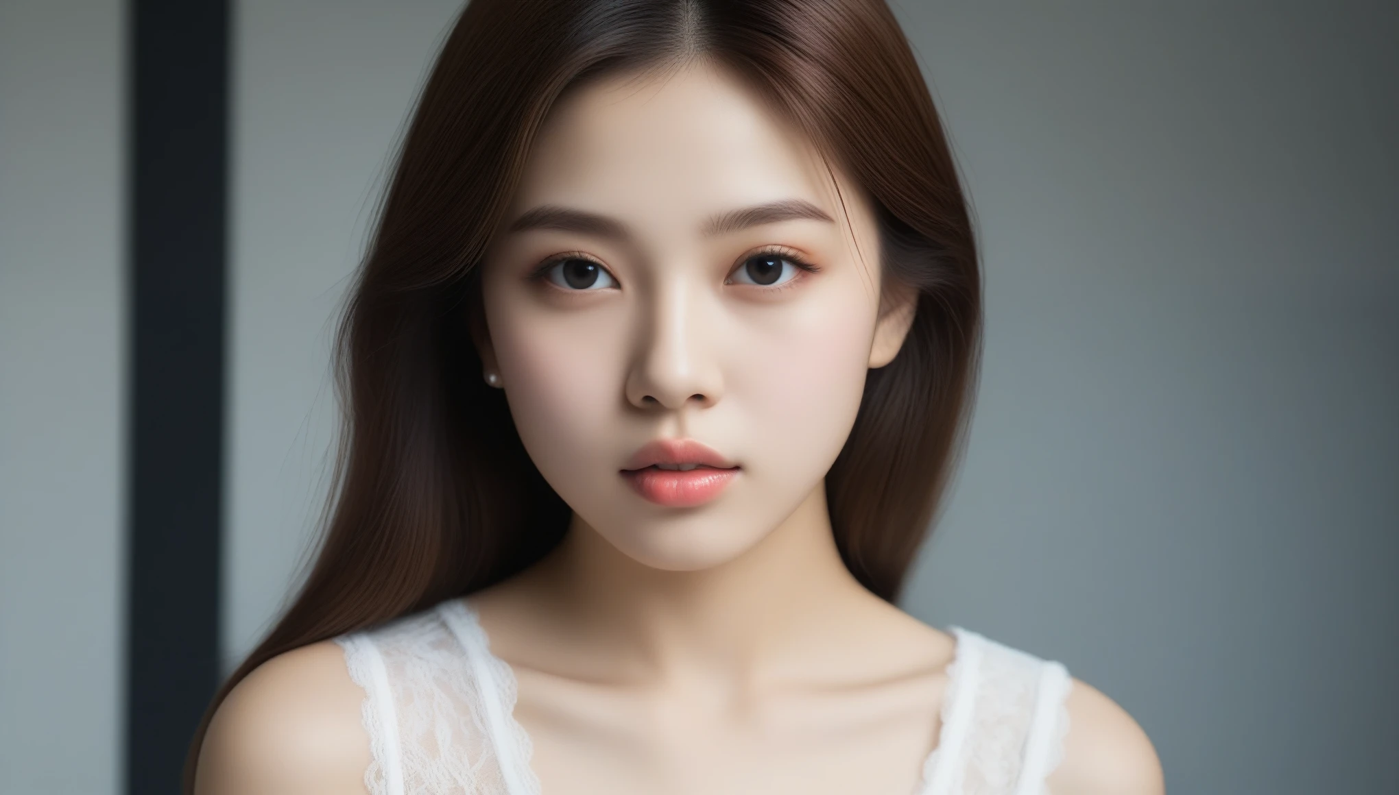 8k, Ultra-high resolution, highest quality, masterpiece, Surreal, photograph, 1 girl, (:1.3), pretty girl, Cute Face, Beautiful eyes in every detail, 細かくdetailedに,masterpiece,日本のwomanアナウンサー,woman, (Realistic), (Hyperrealism), (photoRealistic), Depth of written boundary, eye make up:0.5, (Upper Body:1.2), (Tight waist:0.7), Looking at the audience, Casual clothing, On the city streets, Sexy pose、See through 、Looking at the audience、beauty,Long neck、Laugh a little、Please close your mouth and laugh、(((Ideal body type))),A-cup small breasts :2,、Portraiture:2、Perfect Anatomy、鮮明なdetailed、detailed、Surreal、Light and shadow,Strong light,Fashion magazine cover,Thin lips