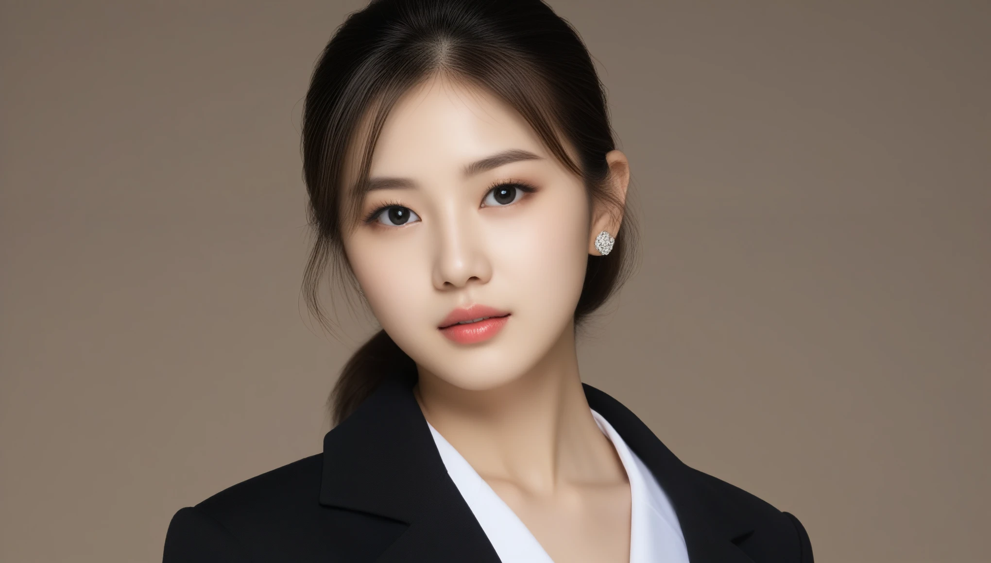 8k, Ultra-high resolution, highest quality, masterpiece, Surreal, photograph, 1 girl, (16 years old:1.3), pretty girl, Cute Face, Beautiful eyes in every detail, 細かくdetailedに,masterpiece,Japan Female Announcer,ドレスとJacketを着てphotographを撮る女性のクローズアップ,Shiny skin, lips, 非常にdetailedな肌, Beautiful face and eyes in every detail, Spotlight, Professional Lighting, (Upper Body:0.8), stewardess, Black Skirt, Jacket, Short shirt, Ko 123, Sexy pose、See through 、Looking at the audience、beauty,Long neck、Laugh a little、Please close your mouth and laugh、(((Ideal body type))),A-cup small breasts :2,、Portraiture:2、Perfect Anatomy、鮮明なdetailed、detailed、Surreal、Light and shadow,Strong light,Fashion magazine cover,薄いlips