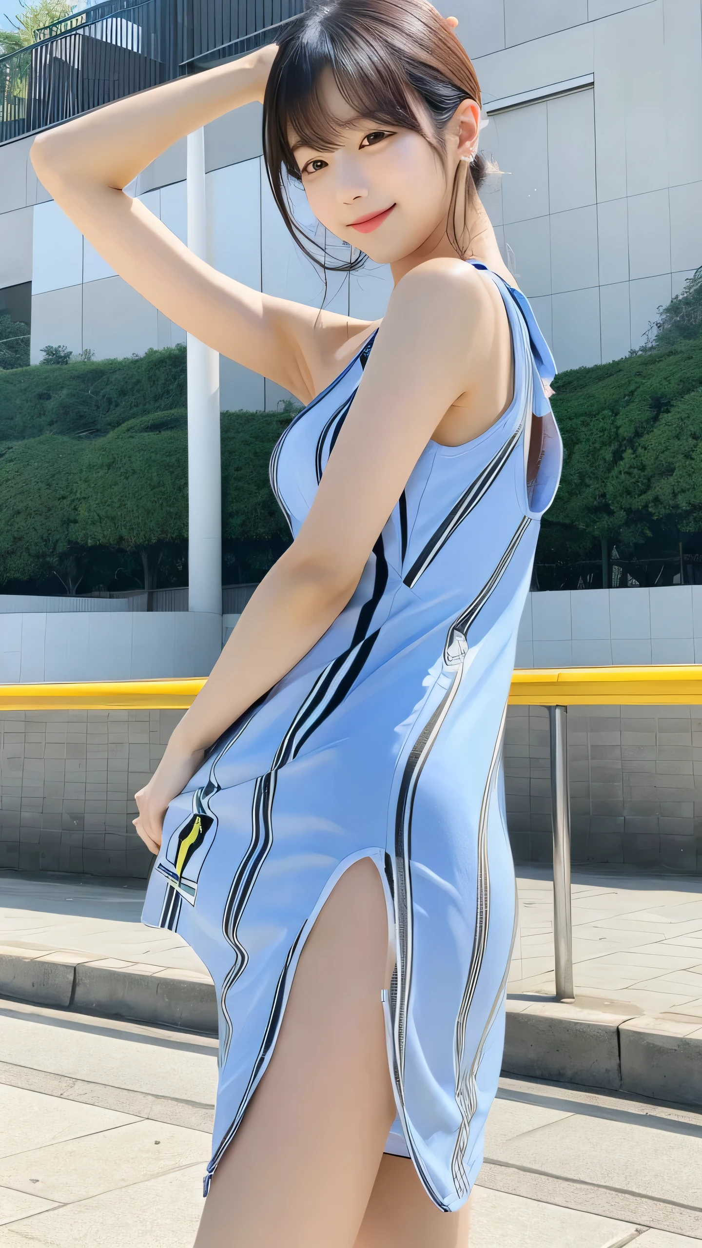 Korean idol changes into a one-piece dress