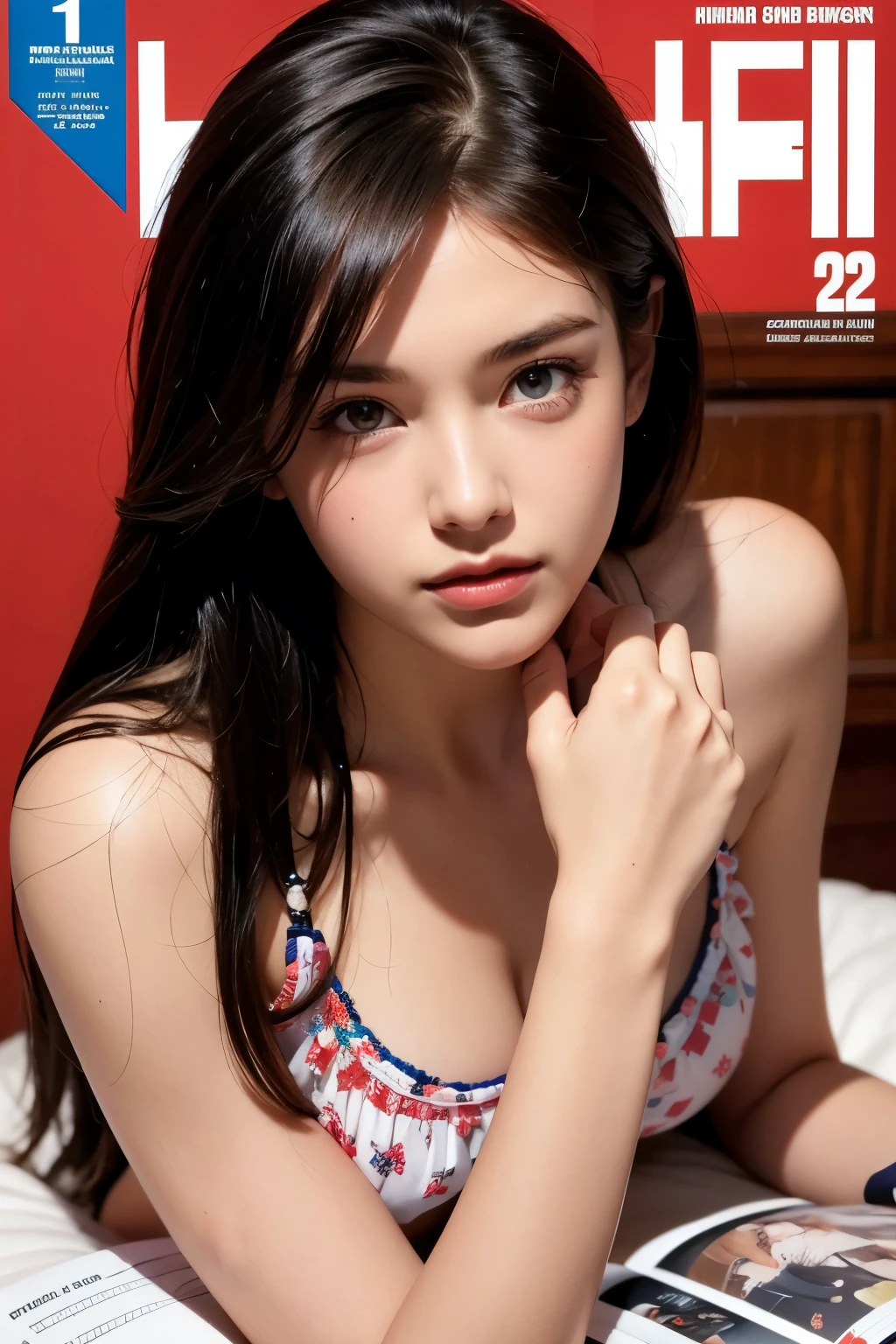 Model and background intact, American high school yearbook, beautiful woman, magazine pose,