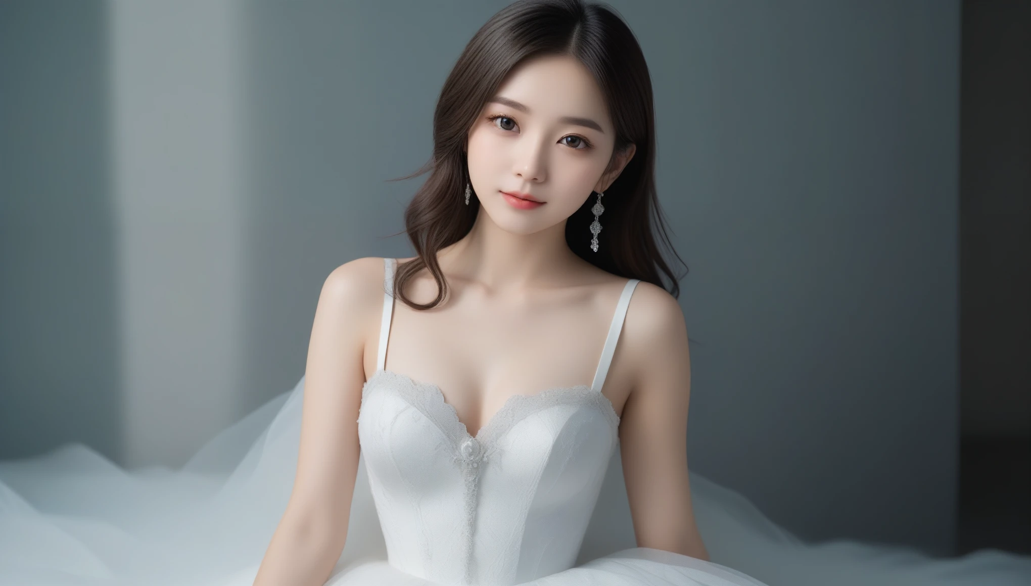 8k, Ultra-high resolution, highest quality, masterpiece, Surreal, photograph, 1 girl, (:1.3), pretty girl, Cute Face, Beautiful eyes in every detail, 細かくdetailedに,masterpiece,Japan Female Announcer,highest quality、masterpiece、Photorealistic:1.2、超A high resolution、8K 生photograph、One Girl、Limousine cooling、White Wedding Dress、elegant、Glamour、detailedなテクスチャ、Rim Lightening、mini skirt, Delicate body type,Complete Anatomy、 Sexy pose、See through 、Looking at the audience、beauty,Long neck、Laugh a little、Please close your mouth and laugh、(((Ideal body type))),A-cup small breasts :2,、Portraiture:2、Perfect Anatomy、鮮明なdetailed、detailed、Surreal、Light and shadow,Strong light,Fashion magazine cover,Thin lips