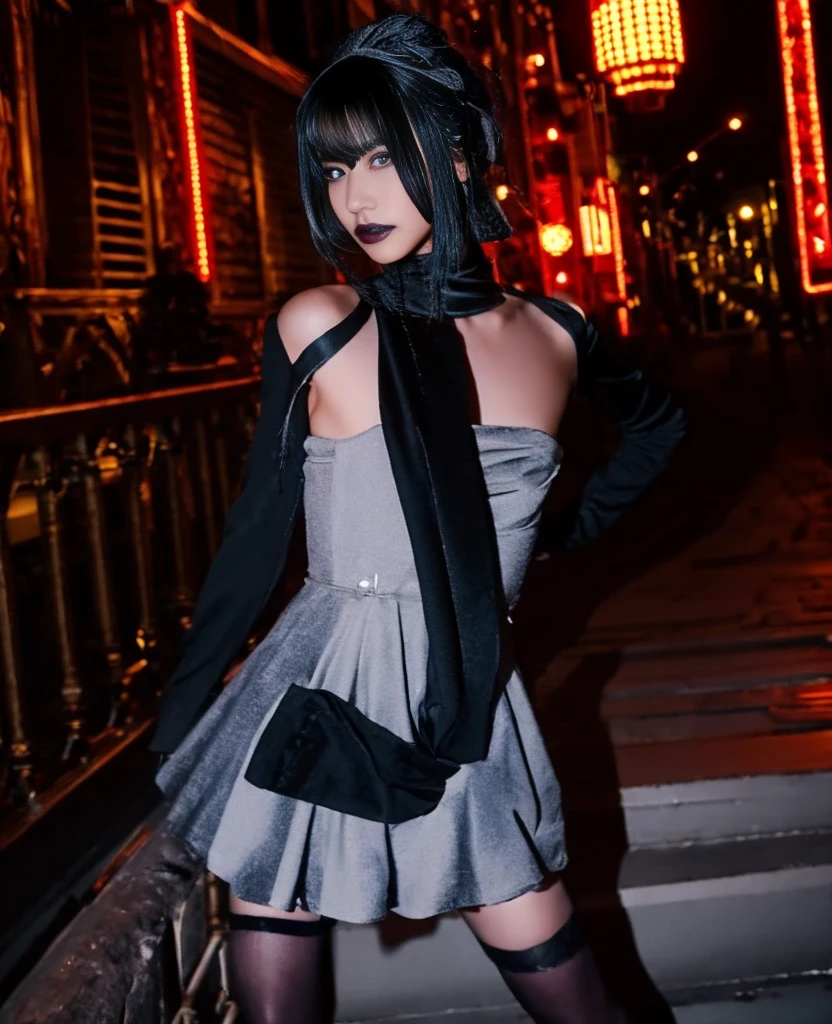 Attractive beauty、Evil女性幹部、Night City、Move your spirit、The darkness、Attractions、brainwashing、brainwashing装置、Evil堕落、Evil、darkness、Black eyeshadow、Black Pantyhose、Black Stockings、dress、dark