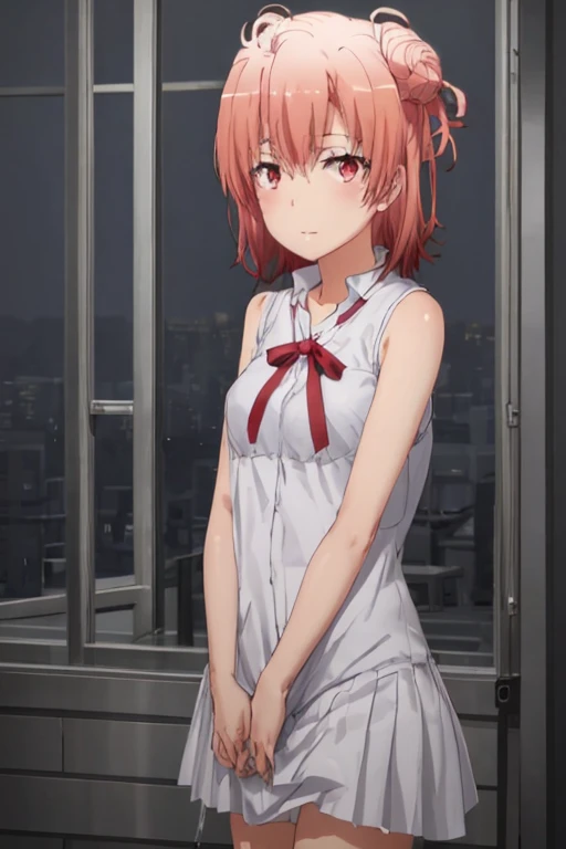 ((highest quality)), ((masterpiece)), (be familiar with), Perfect Face, indoor, Bedroom, Watching the audience,
One woman, Yuigahama Yui,
Open Mouth, Ecstatic expression, blush, smile,
Small breasts, Flat Chest, Young Girl, , , Girl,
Short Hair, Salmon-colored hair, Salmon-colored eyes, Side Pony,
Leg spread,