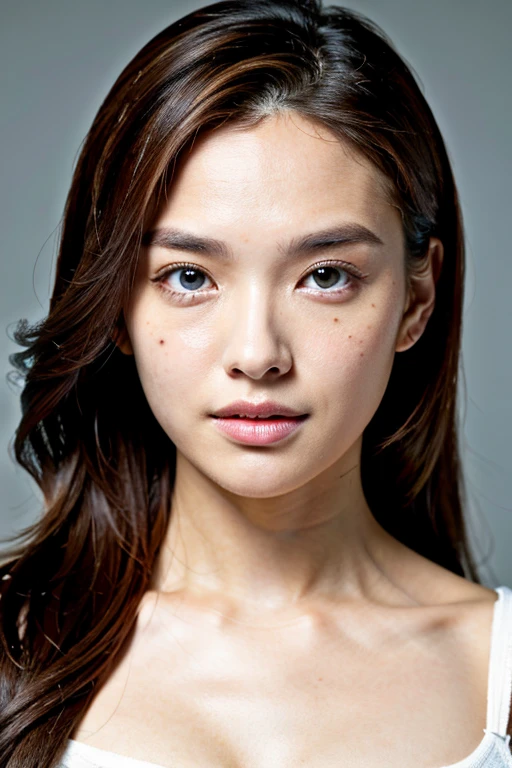 dressed, (photo realistic:1.4), (hyper realistic:1.4), (realistic:1.3), (smoother lighting:1.05), (increase cinematic lighting quality:0.9), 32K, 1girl,20yo girl, realistic lighting, backlighting, light on face, ray trace, (brightening light:1.2), (Increase quality:1.4), (best quality real texture skin:1.4), finely detailed eyes, finely detailed face, finely quality eyes, (tired and sleepy and satisfied:0.0), face closeup, t-shirts, (Increase body line mood:1.1), (Increase skin texture beauty:1.1)