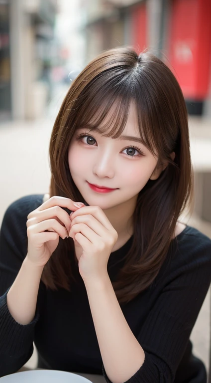 Tabletop, highest quality, figure, Super detailed, In detail, High resolution, 8k wallpaper, Perfect dynamic composition, Beautiful fine details, Winter clothes,Medium Hair,,Natural color lip, Home、20-year-old girl、cute、Give the camera a sexy look,Ecstatic face,Blur the background