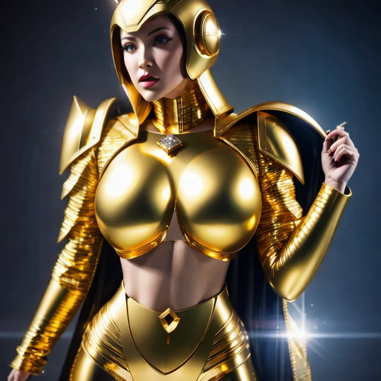 (（college student）)arafed college student in a gold space suit posing for a picture, gold sci - fi armour, golden armor, cinematic goddess body shot, gold heavy armor. dramatic, body golden armor, gold body, sleek gold armor, college student armor, golden armour, angelic golden armor, （（太空服））elegant gold body, artgerm julie bell beeple, golden armor with diamonds(短寸)