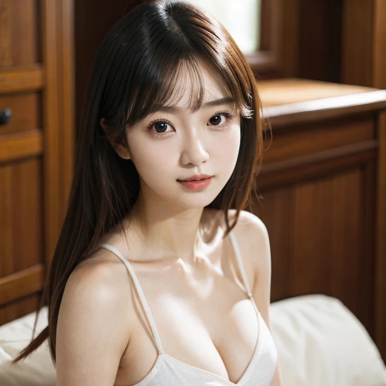(16k,8k、Best image quality, Best illustrations, Hyperrealistic Photography)、Japanese idol faces、（Cleavage:1.7）、Wearing beige sexy lingerie:1.7、Panty Focus:4、Take a full body photo on a beautiful Tahiti beach with crystal clear water and palm trees:1.7,(highest quality, High resolution, High resolution:1.2), 32k,16k,8k,Hyper Real、Very detailed, Realistic, Intricate details,student,Teenage Girls,Cleavage:1.33,No makeup、Professional Lighting、Photo album、Smiling for the camera、Full body photo:1.755