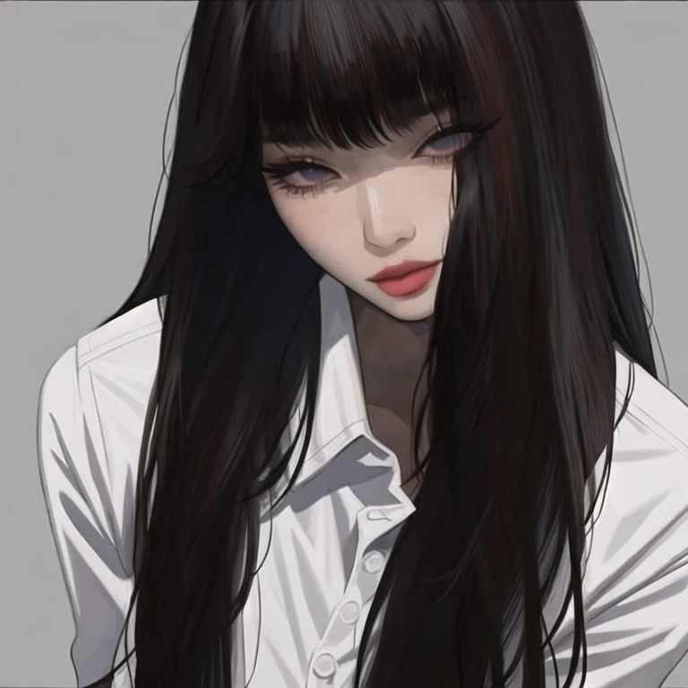 (masterpiece, best quality:1.2), 1girl, solo, a long black hair girl, cool, exquisite, splendid, beautiful, sharp eyes, long eyelashes, thick lips, provocative smile, provocative look, beautiful eyes, detailed background, soft lighting, detailed scenery