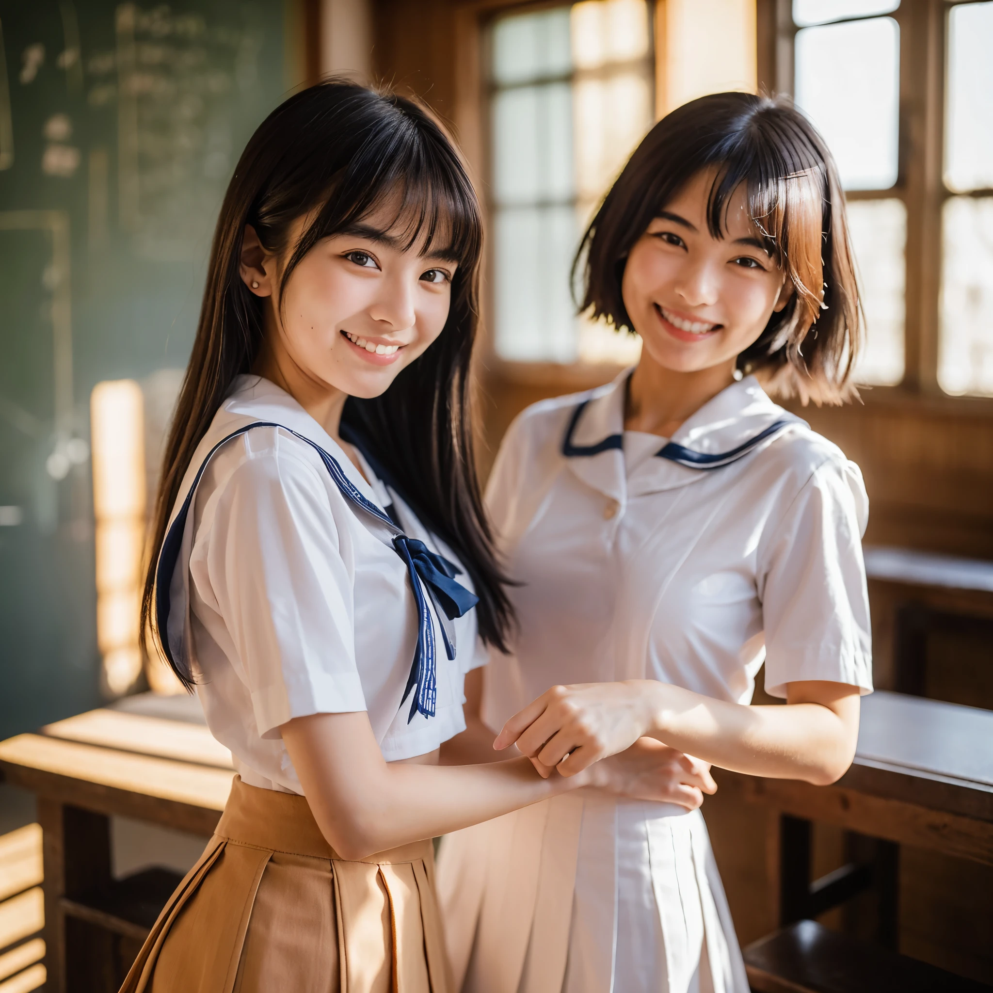 ((onoff:1.3)), onoff ,side-by-side photo,(cowboy-shot:1.1),(masterpiece:1.4), (best quality:1.4), 1 cute girl,medium hair,Japanese,20years old,((cute smile:1.2)), (brightly lit,((in classroom))),school,(high brightness:1.1) BREAK
1 cute girl,navy skirt:1.1,Japanese,20years old,medium hair,((cute smile:1.2)),((white shirts,navy skirt:1.2)),( ((best quality)), (masterpiece) , (realistic shadow) , (depth of field),(intricate details:1.4),
BREAK
1 cute girl,Japanese,20years old,medium hair,((cute smile:1.2)),((school-uniform,serafuku)),(navy skirt),skirtlift ,(skirt lift)(public hair),((best quality)), (masterpiece) , (realistic shadow) , (depth of field),(intricate details:1.4),shirt lift, BREAK
1 cute girl,Japanese,20years old,medium hair,((cute smile:1.2)),((nude:1.2)),(flat breast:1.2),((best quality)), (masterpiece) , (realistic shadow) , (depth of field),(intricate details:1.4),((public hair:1.2)),