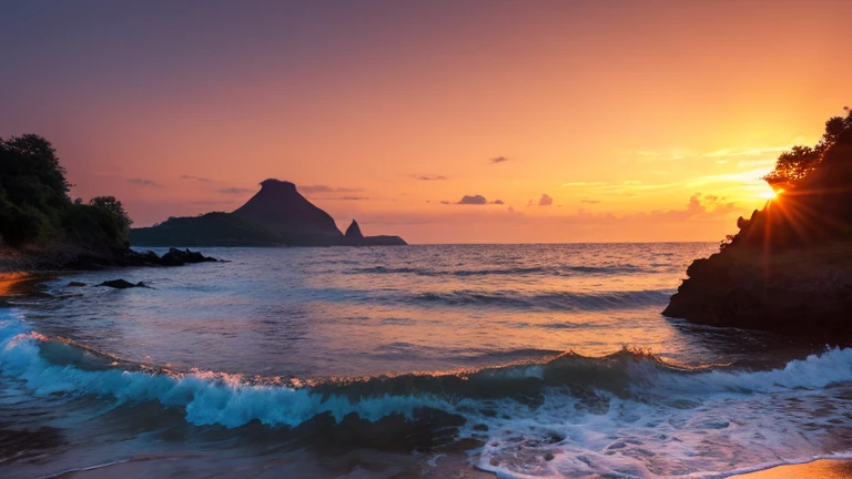 Realistic natural scenery Sunset