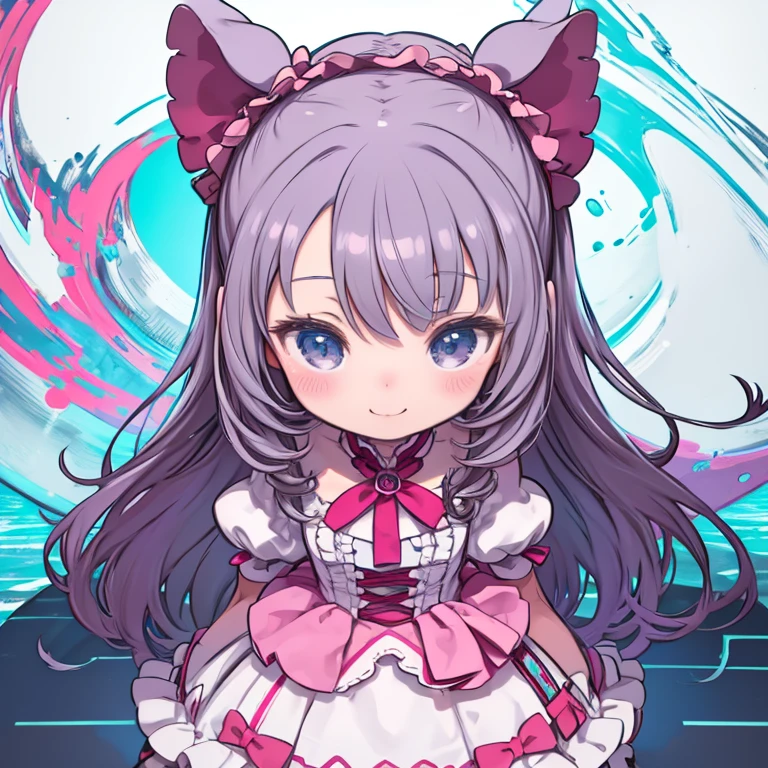 masterpiece、highest quality、High resolution、Very detailed、((Flat Color))、1. A Very Small Girl、ta、Big Breasts、whole body、Completely naked、Chibi Character、girl、cute、Nendoroid、smile、