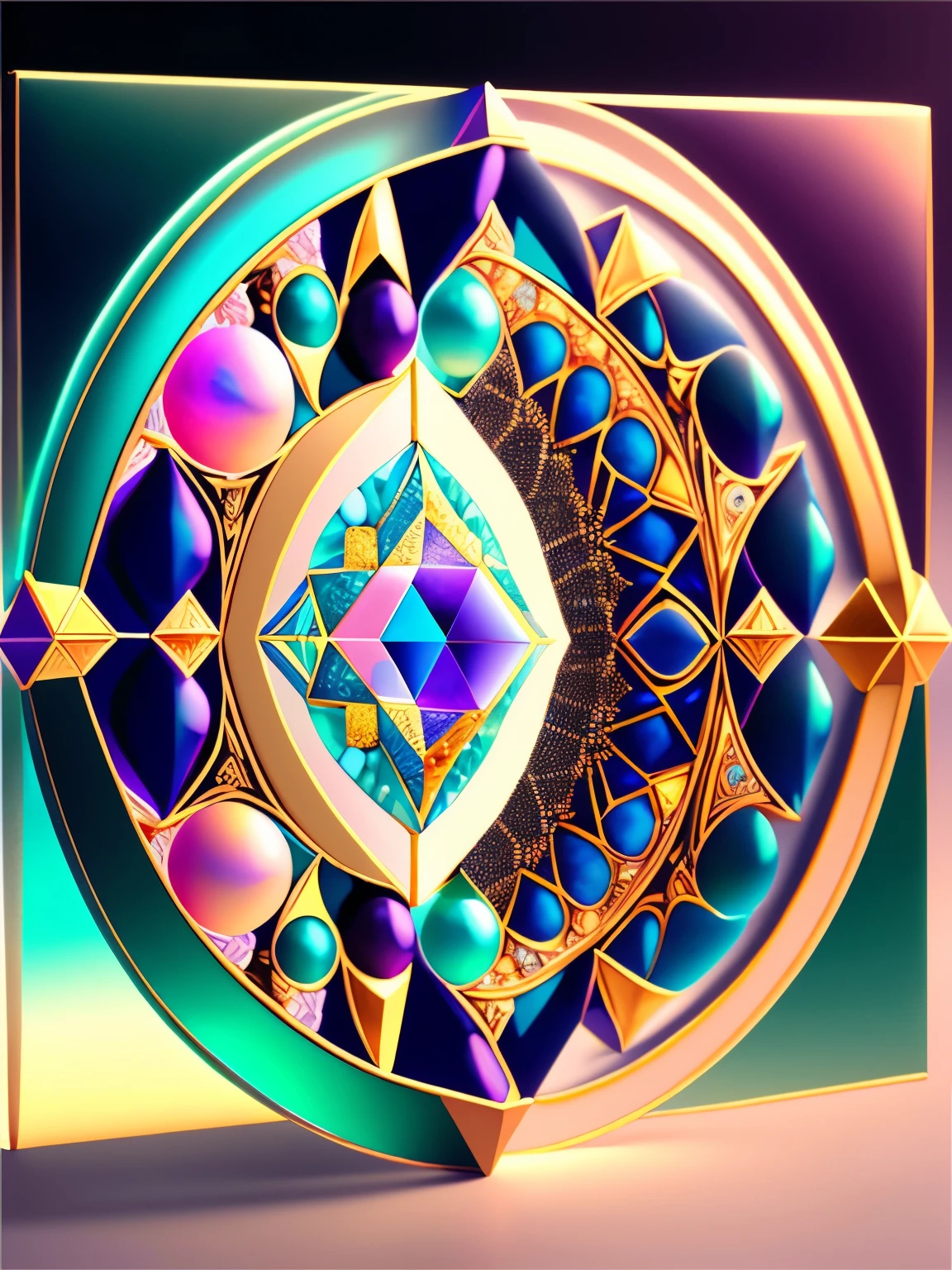 esoteric artwork, best quality, super fine, 16k, incredibly absurdres, extremely detailed, delicate and dynamic, marbles and pastel pop painting, mirror and prism image effects